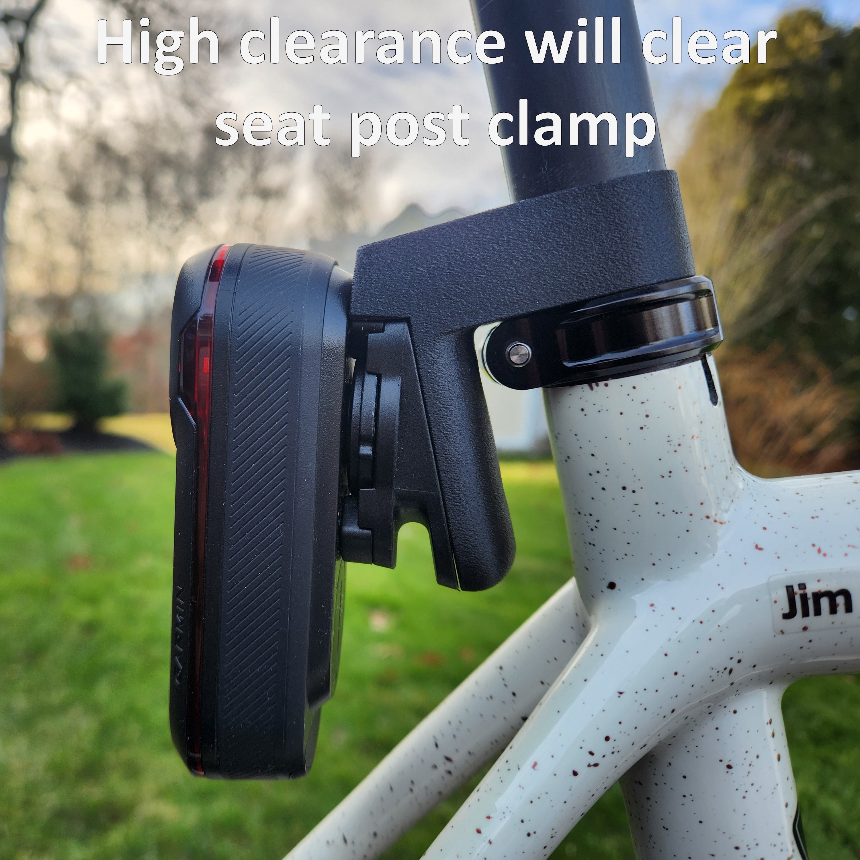 27.2mm round post
High clearance
Radar mount
Garmin Varia RCT715 with camera